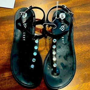 NWOT KATY PERRY THE GELI STUD BLACK DIAMOND SANDALS WOMENS SIZE 6